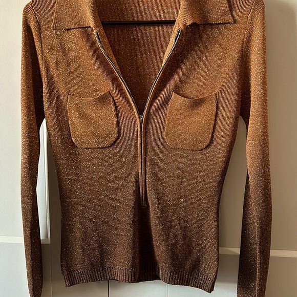 Lurex 3/4 Zip Ombré Top - Picture 8 of 9